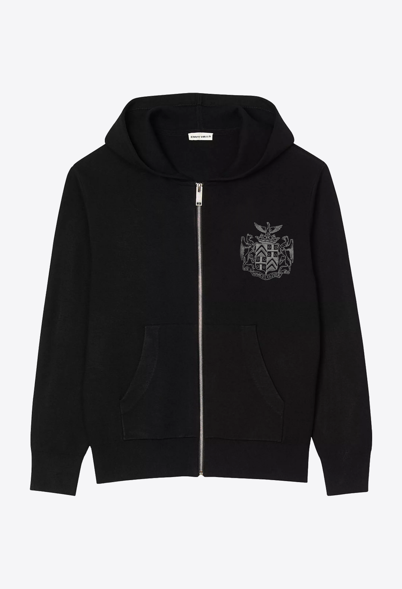 Emblem Logo Zip-Up Hoodie in Terry